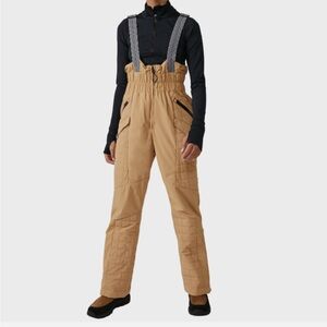 Free People Movement Women's Size LARGE Prepped Ski Bib in Almond Oil